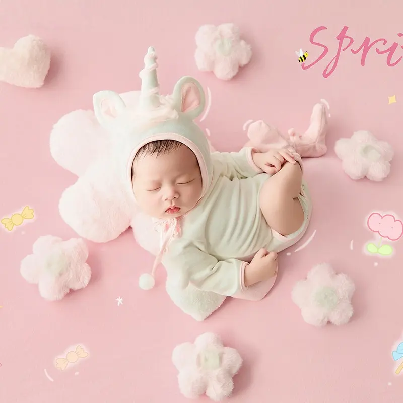 2026 White Horse Pink Theme Set - Newborn Photography Props